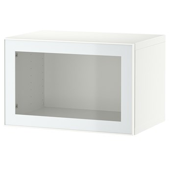 IKEA BESTÅ Kombinacja szafek ściennych, Biały/Glassvik białe/przezroczyste szkło, 60x42x38 cm