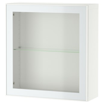 IKEA BESTÅ Kombinacja szafek ściennych, Biały/Glassvik białe/przezroczyste szkło, 60x22x64 cm