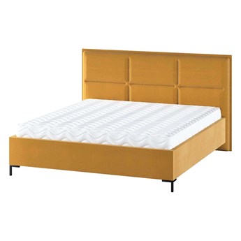 Łóżko Nord, miodowy - welwet, 140 cm, Tkaniny tapicerskie - łóżka