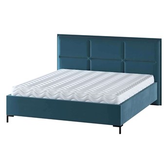 Łóżko Nord, pruski błękit - welwet, 140 cm, Tkaniny tapicerskie - łóżka