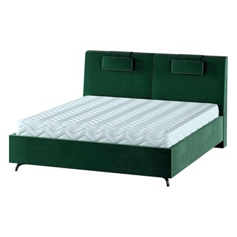 Łóżko Layla, butelkowa zieleń - welwet, 140 cm, Tkaniny tapicerskie - łóżka