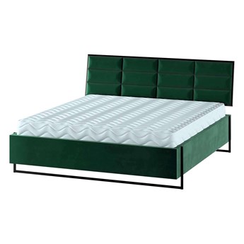 Łóżko Soft Loft, butelkowa zieleń - welwet, 140 cm, Tkaniny tapicerskie - łóżka