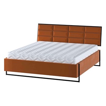 Łóżko Soft Loft, karmelowy - welwet, 140 cm, Tkaniny tapicerskie - łóżka
