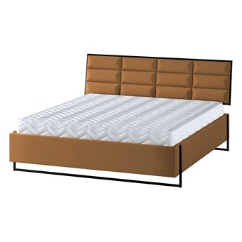 Łóżko Soft Loft, bursztynowy, 140 cm, Tkaniny tapicerskie - łóżka