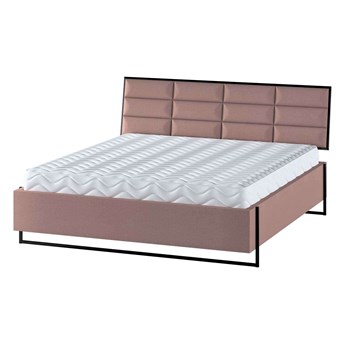 Łóżko Soft Loft, zgaszony róż szenil, 140 cm, Tkaniny tapicerskie - łóżka