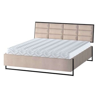 Łóżko Soft Loft, jasny beż - sztruks, 140 cm, Tkaniny tapicerskie - łóżka