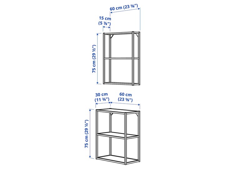 IKEA ENHET Regał, antracyt, 60x30x150 cm Szerokość 60 cm Zestaw Głębokość 30 cm Metal Wisząca Na dekoracje Pomieszczenie do kuchni