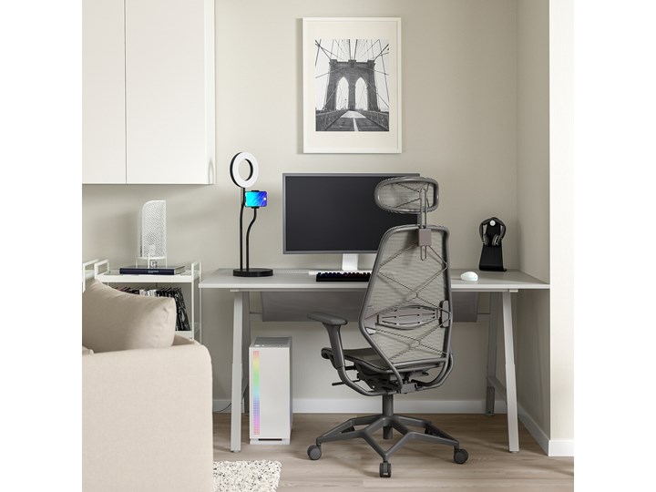 IKEA UTESPELARE / STYRSPEL Biurko gamingowe i krzesło, Szary Kategoria Zestawy mebli do sypialni