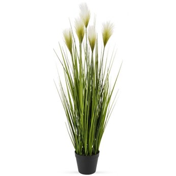 Sztuczna roślina w doniczce dekoracyjna / trawa kwitnąca pampasowa 103 cm kod: O-569458