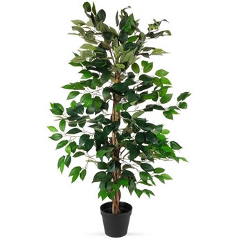 Sztuczna roślina w doniczce dekoracyjna / wysokie drzewko fikus benjamin 112 cm kod: O-569445
