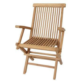 SELSEY Krzesło ogrodowe Blearty składane z drewna tekowego