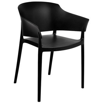 Krzesło czarne z tworzywa BIG BACK z podłokietnikami