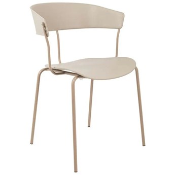 Krzesło z tworzywa JETT beżowe - polipropylen, metal