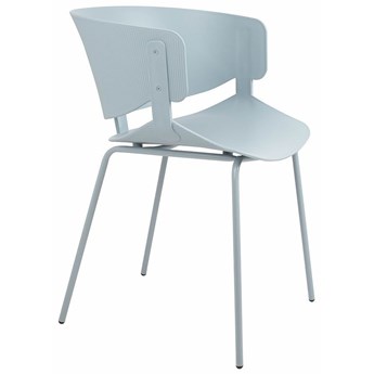 Krzesło z tworzywa jasno-szare GARRET na metalowych nogach