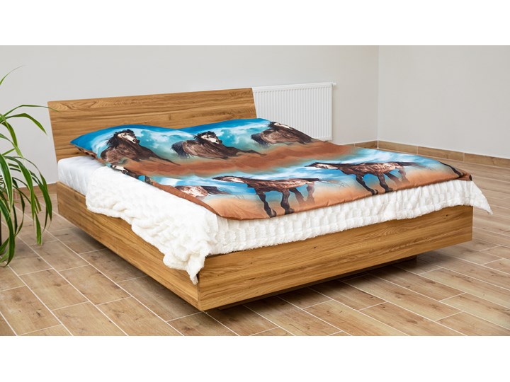 zestaw dębowe łoże lewitujące z szafkami i komodą: BALLEGA_D 140x200 cm, z pojemnikiem na pościel i stelażem Kategoria Zestawy mebli do sypialni
