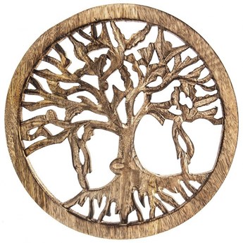 Ozdoba drewniana drzewko życia w okręgu 27 cm kod: O-351812