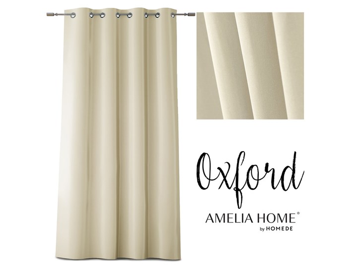 Zasłona OXFORD na przelotkach beżowy 140x250 cm - Homla Kategoria Zasłony Zasłona zaciemniająca Mocowanie Kółka