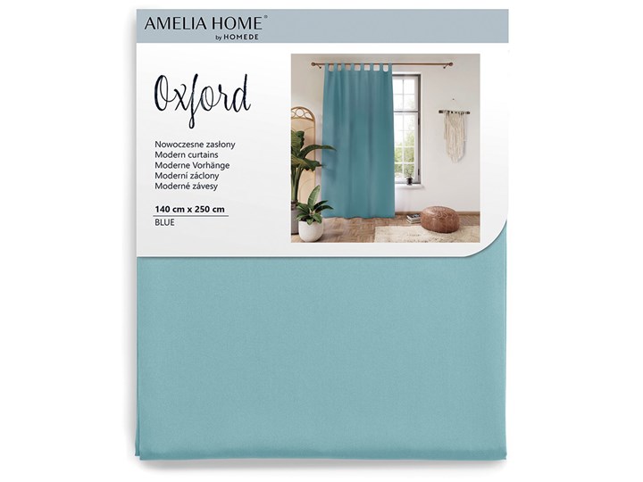 Zasłona OXFORD na szelkach niebieski 140x250 cm - Homla Zasłona zaciemniająca Mocowanie Szelki