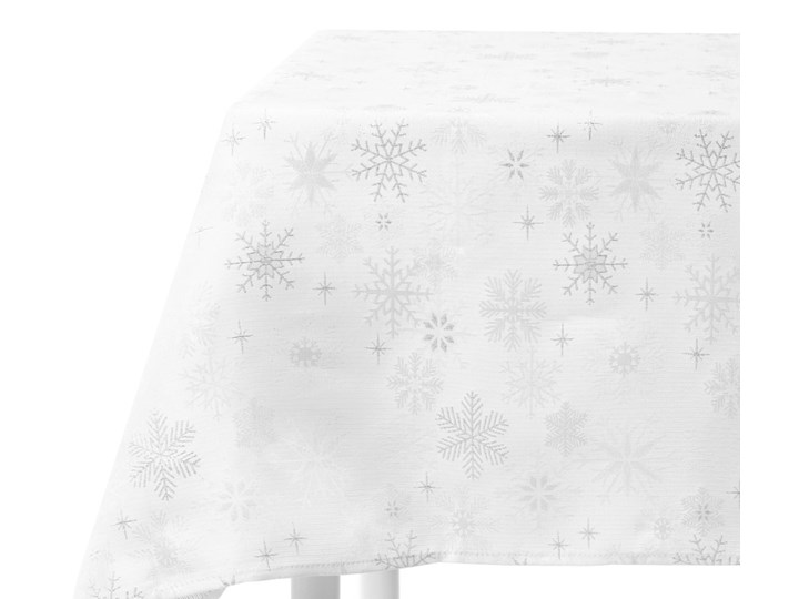 Obrus SILVER SNOW w śnieżynki biały 150x220 cm - Homla Wzór Bożonarodzeniowy Poliester Kategoria Obrusy i serwety do kuchni