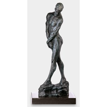 Akt Męski wg Auguste Rodin Modernistyczna Rzeźba z Brązu Patynowana