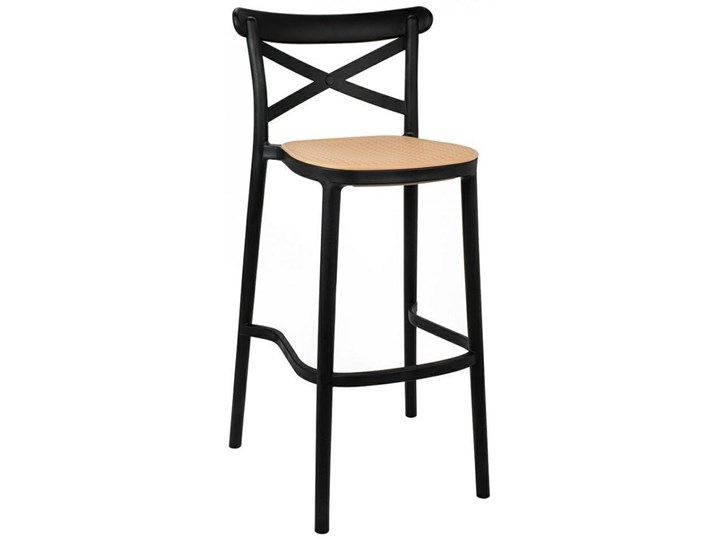 Krzesło barowe, hoker COUNTRY czarne z tworzywa Głębokość 53 cm Szerokość 53 cm Wysokość 103 cm Tworzywo sztuczne Pomieszczenie Kuchnia