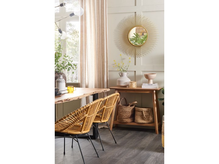 Beliani Konsola jasne drewno MDF z półką prostokątny meble do salonu tradycyjny design Stojąca Kategoria Konsole