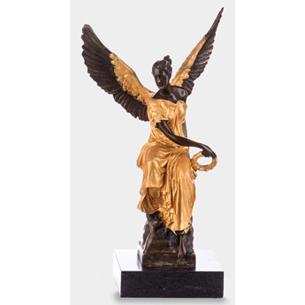 Anioł w Złotej Szacie z Wieńcem Laurowym Rzeźba z Brązu