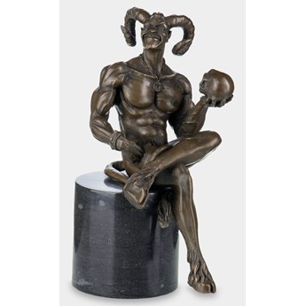 Diabeł z Czaszką Rzeźba z Brązu