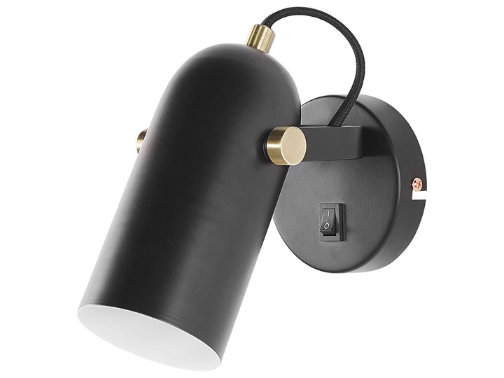 Beliani Zestaw 2 lamp ściennych czarny metalowy 17 cm regulowany klosz styl industrialny kinkiety do sypialni salonu Styl Nowoczesny Kinkiet z kloszem Funkcje Kinkiet nad lustro