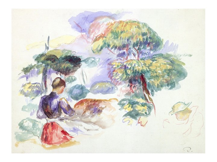 Reprodukcja obrazu Auguste’a Renoira - Landscape with a Girl, 60x45 cm