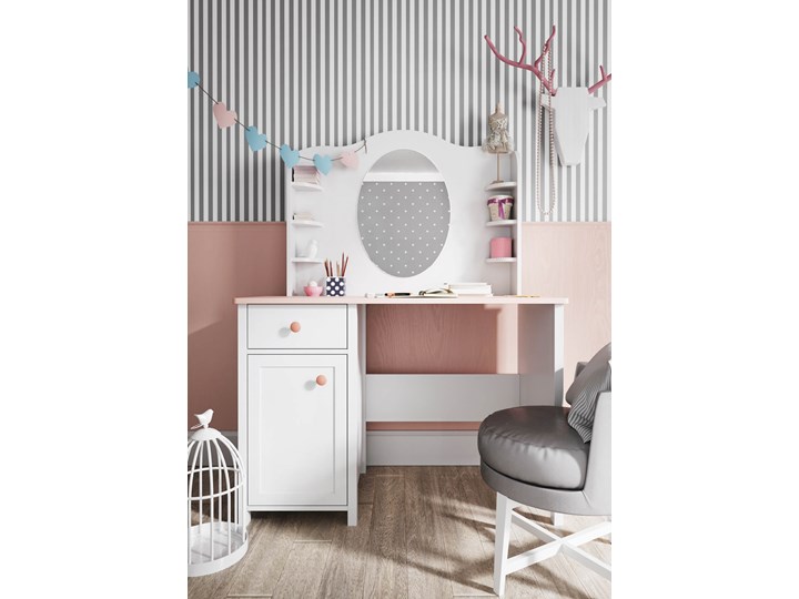 Łóżko z materacem LUNA LN-08 biały/różowy Drewno Styl Nowoczesny Kategoria Łóżka do sypialni