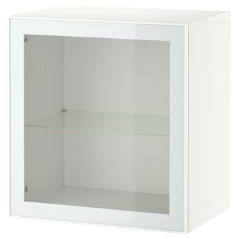 IKEA BESTÅ Kombinacja szafek ściennych, Biały/Glassvik biały, 60x42x64 cm