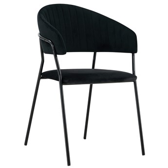 Krzesło czarne C-889 welurowe, czarne nogi