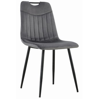 Krzesło welurowe C-895 szare, czarne nogI