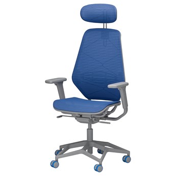 IKEA STYRSPEL Krzesło gamingowe/biurowe, Niebieski/jasnoszary, Głębokość: 69 cm