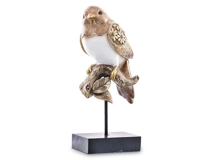 PTASZEK figurka na stojaku ptak na gałęzi, wys. 25 cm Tworzywo sztuczne Ptaki Kategoria Figury i rzeźby Rośliny Kamień Kolor Szary