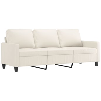 vidaXL 3-osobowa sofa, kremowa, 180 cm, sztuczna skóra