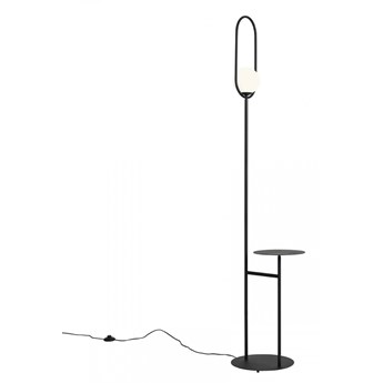 RIVA FLOOR BLACK 1 X 40W LED E14 lampa ze stolikiem czarna nowoczesny design  ALDEX 1086A1
