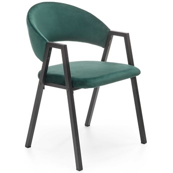 Krzesło z podłokietnikami K473 velvet ciemny zielony