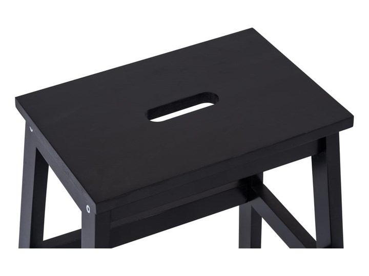 Czarny stołek z drewna kauczukowego ze schodkiem Corg – Bonami Selection Kategoria Pozostałe meble kuchenne