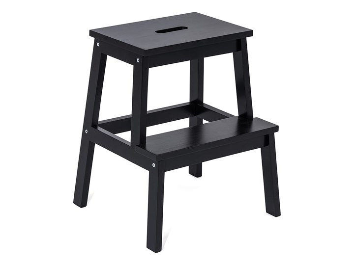Czarny stołek z drewna kauczukowego ze schodkiem Corg – Bonami Selection Kategoria Pozostałe meble kuchenne