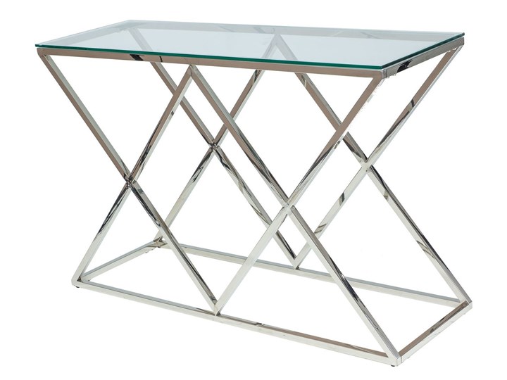 Konsolka Zegna S 100X30 Srebrna / Transparentna Kolor Przezroczysty
