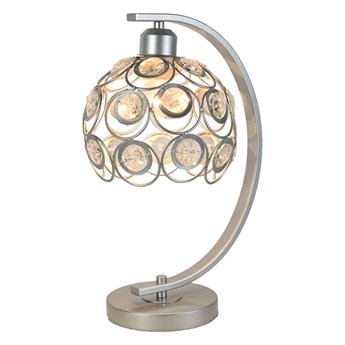 Lampa stołowa Florence Glam srebrna z kryształami