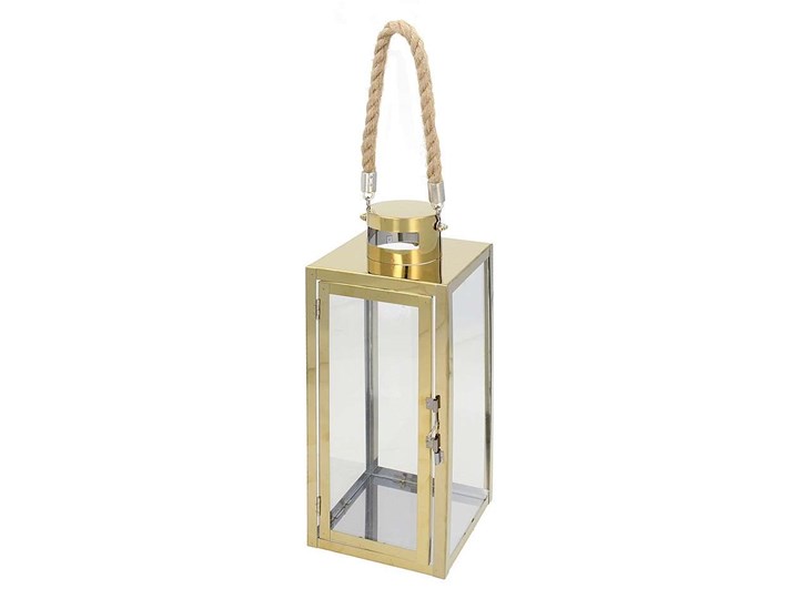 Lampion Arana Gold 30cm, 12,5 x 12,5 x 30 cm Szkło Kategoria Świeczniki i świece Metal Kolor Złoty