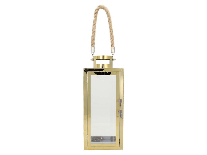 Lampion Arana Gold 30cm, 12,5 x 12,5 x 30 cm Szkło Metal Kolor Złoty Kategoria Świeczniki i świece