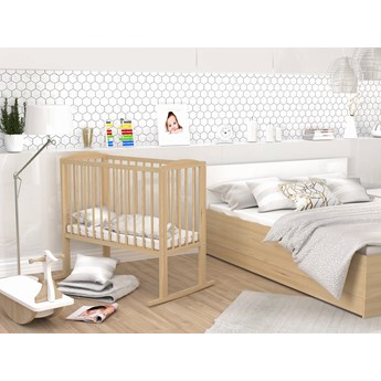 Łóżeczko Olivia 40x90 sosna - 3w1 - łóżeczko, dostawka, kołyska