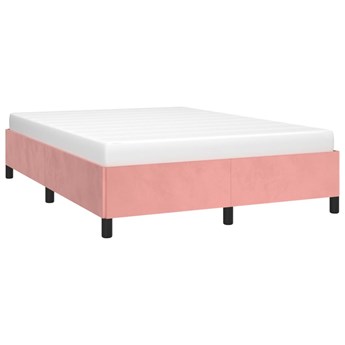 vidaXL Rama łóżka, różowa, 140 x 200 cm, tapicerowana aksamitem