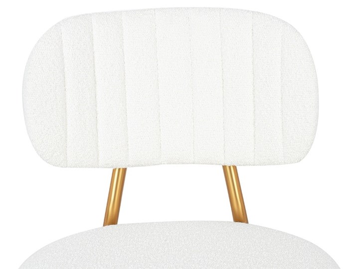 Krzesło barowe hoker FABIOLA BOUCLE białe na złotej podstawie Tkanina Głębokość 50 cm Szerokość 45 cm Wysokość 94 cm Metal Pomieszczenie Kuchnia
