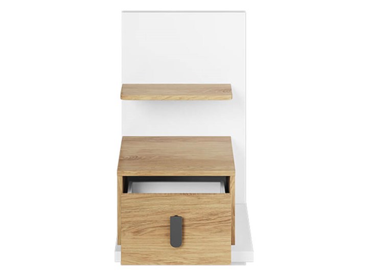 Stolik nocny SIMI MS-08 biały / hikora naturalna Szerokość 43 cm Wysokość 70 cm Płyta laminowana Głębokość 45 cm Płyta meblowa Płyta MDF Styl Nowoczesny