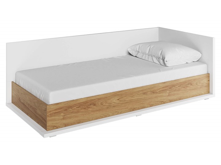 Łóżko z materacem SIMI MS-09 biały / hikora naturalna Drewno Kategoria Łóżka dla dzieci Neutralne Styl Nowoczesny